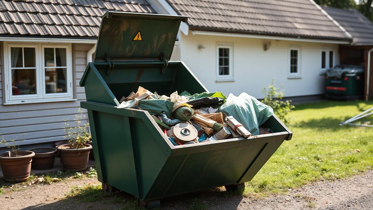 Prügiveo veok Harjumaa vallas eramaja hoovi juures
